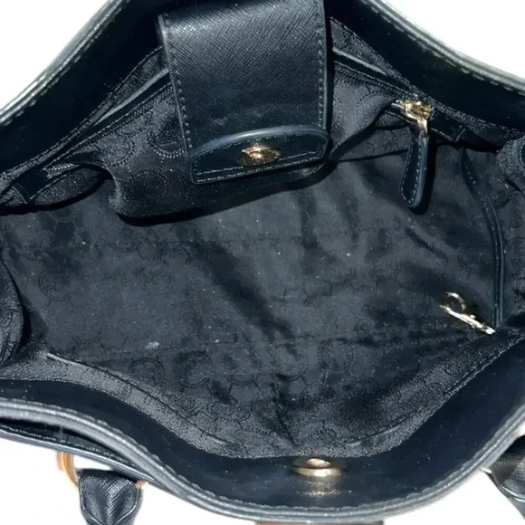 Michael Kors Hamilton Black Leather Satchel Purse EUC - Picture 7 of 7